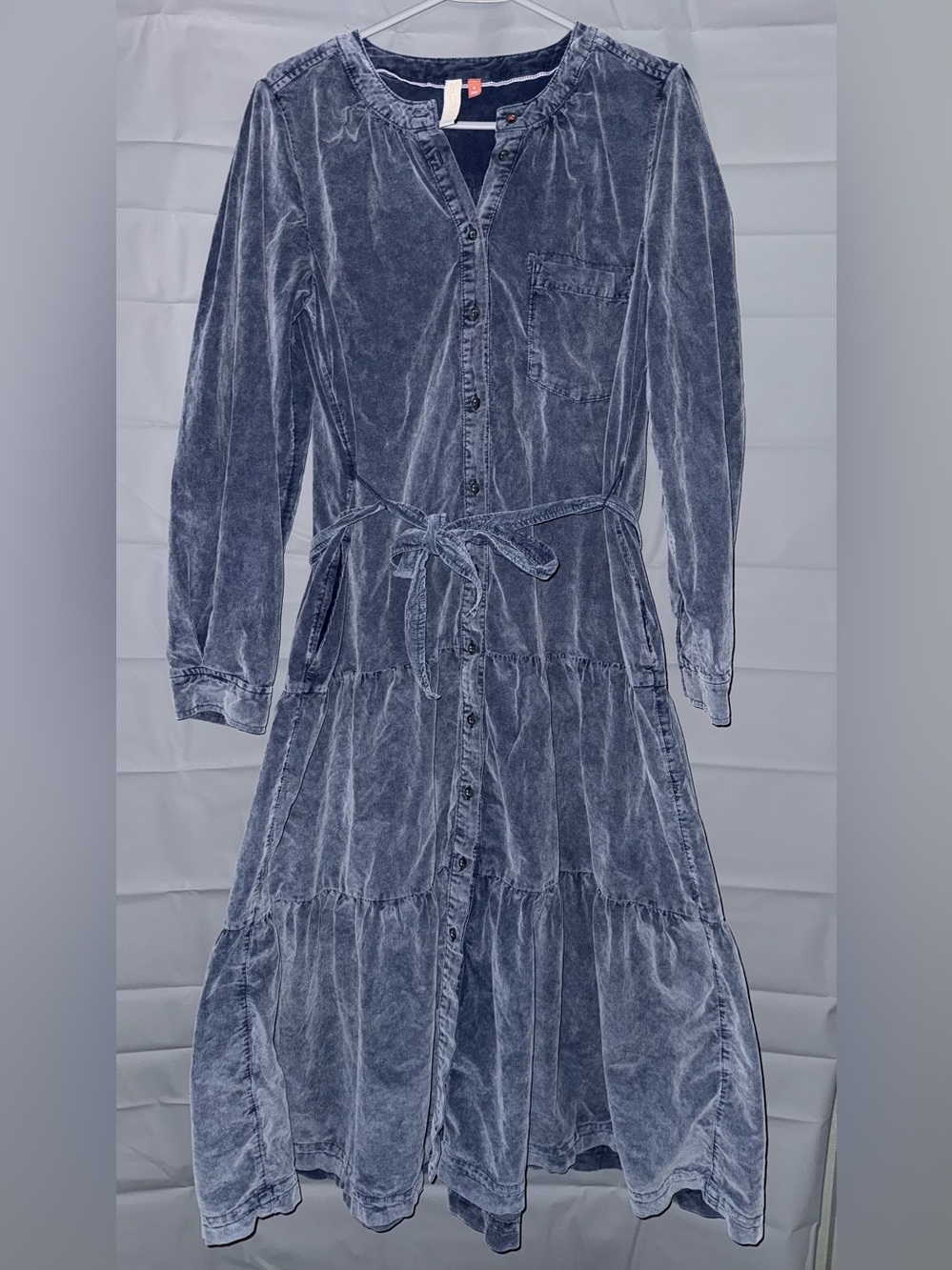 Pilcro Marta Tiered Corduroy Midi Dress from Anthropologie Size M